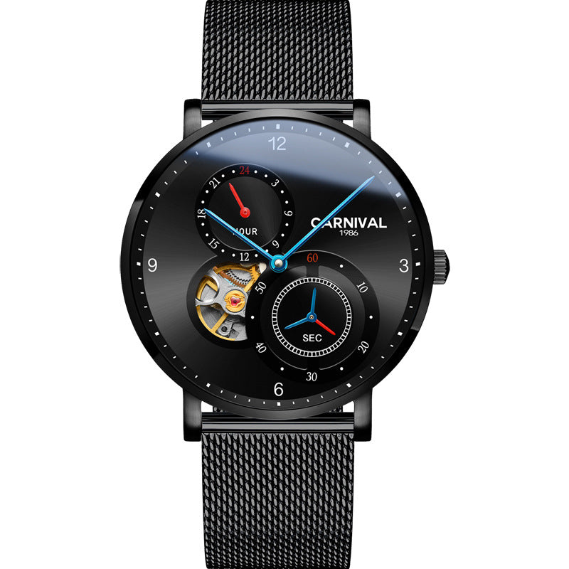 Automatic mechanical hollow men's watch