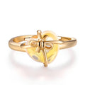 Sterling Silver Lemon Crystal Love Bow Ring Jewelry