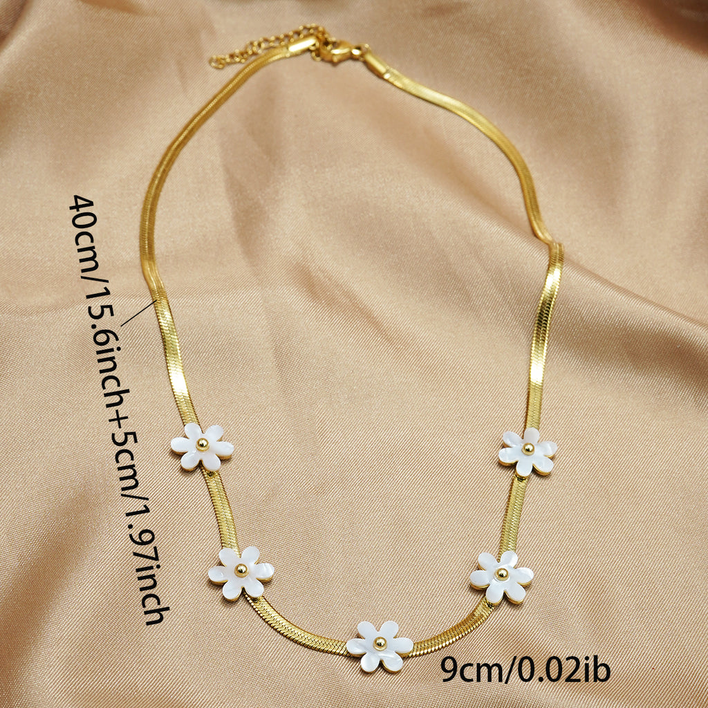 Lxalry 18K Gold Plated Bohemian Floral Necklace