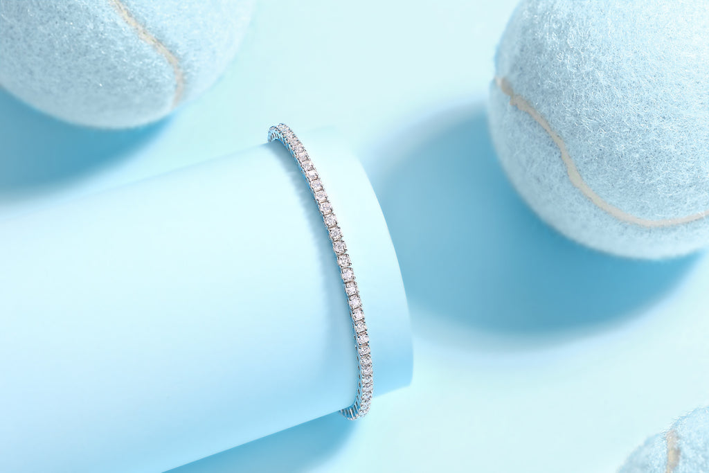 One Of A Kind Luxury Fashion Mosan Diamond Silver Jewelry Bracelet