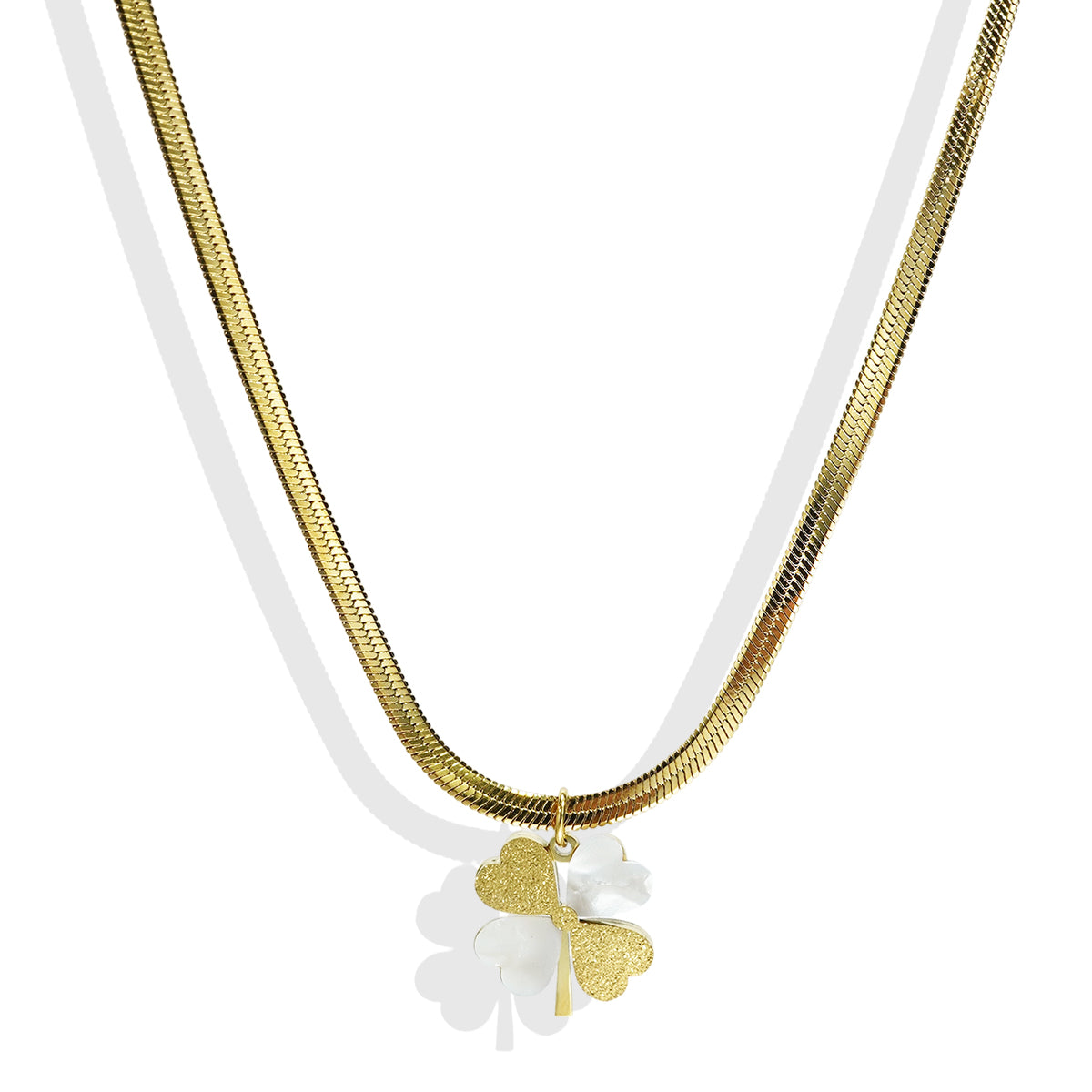 Lxalry 18K Gold Plated Double Luck Necklace