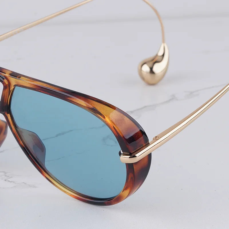 Tortoise Gold Pilot Sunglasses