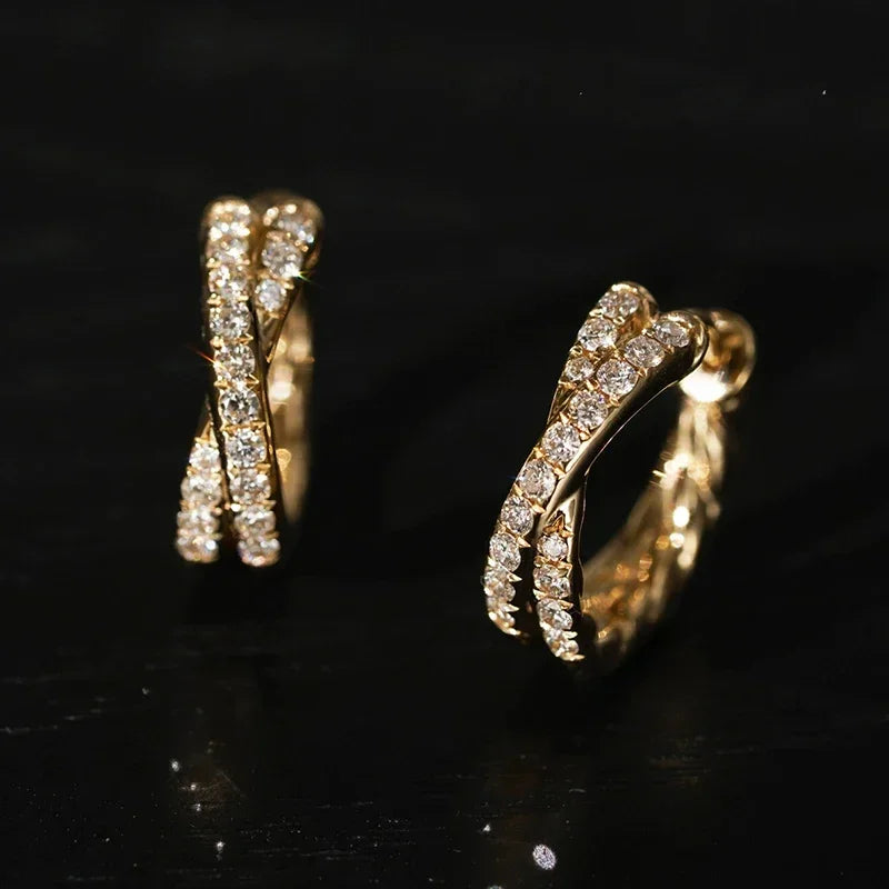 Golden Cross Hoop Earrings