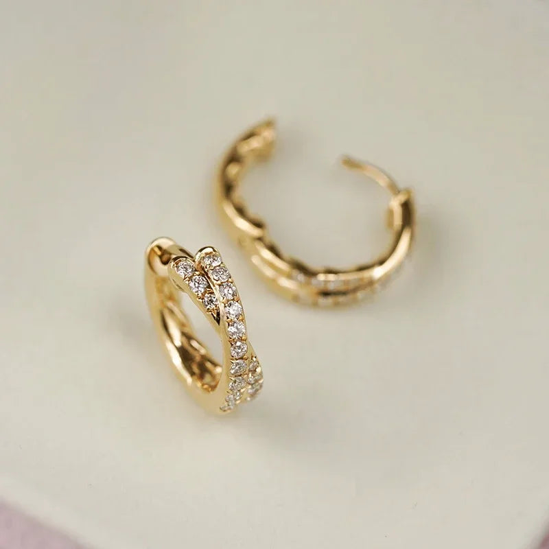 Golden Cross Hoop Earrings