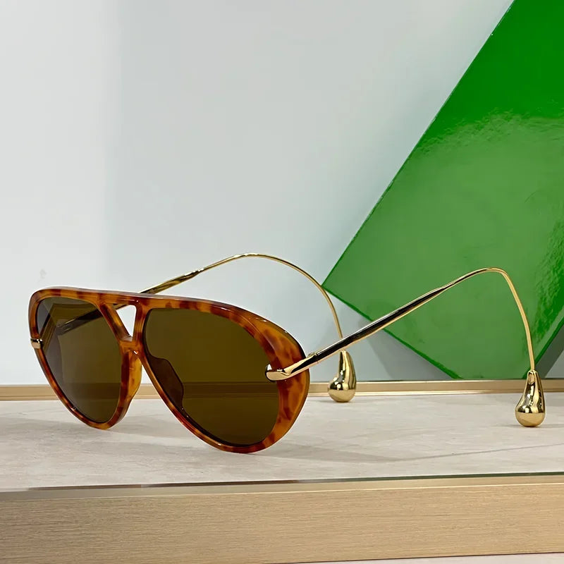 Tortoise Gold Pilot Sunglasses