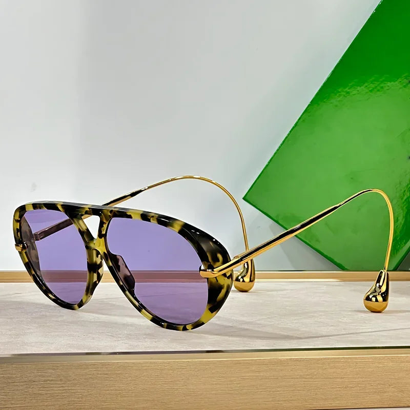 Tortoise Gold Pilot Sunglasses