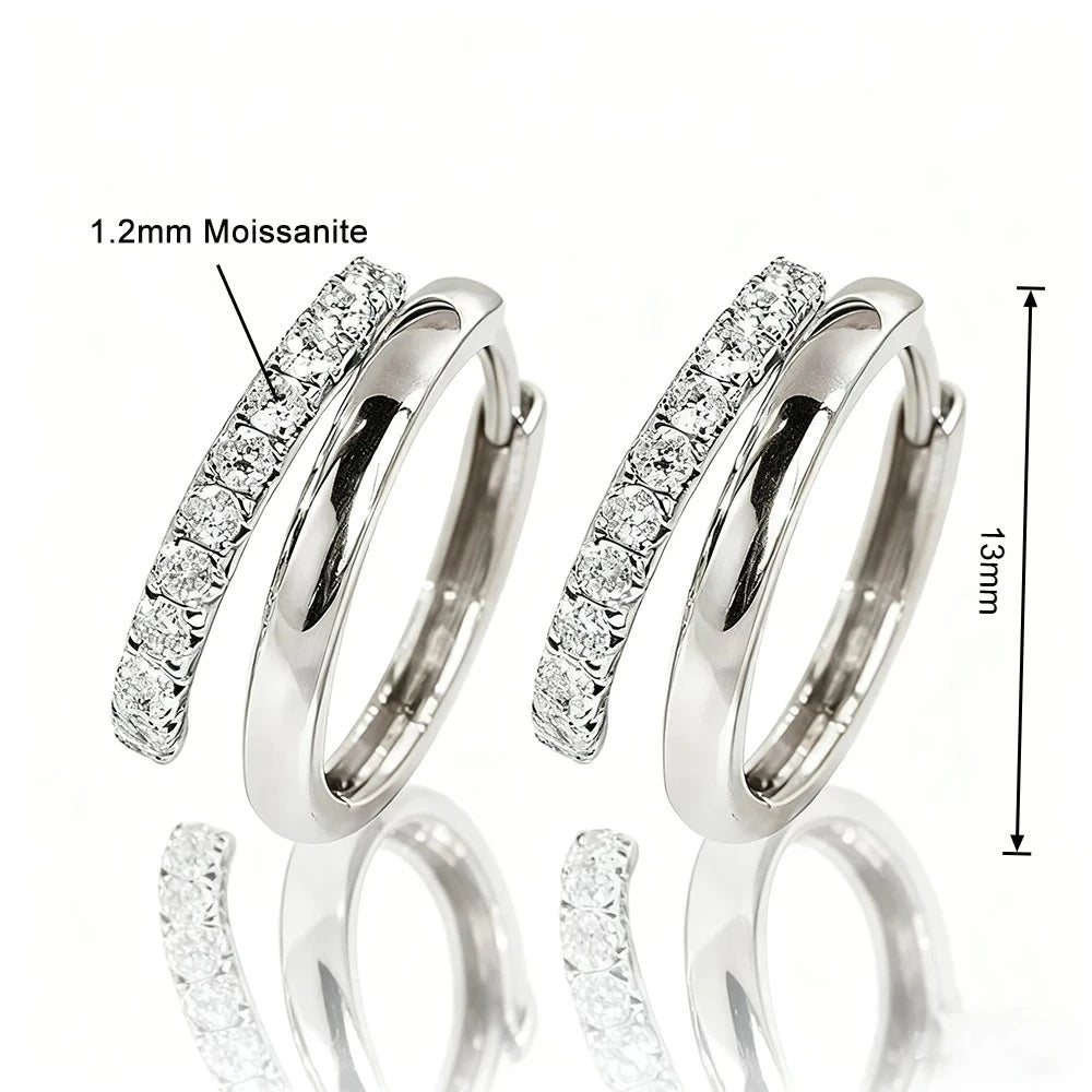 Moissanite Twin Hoops