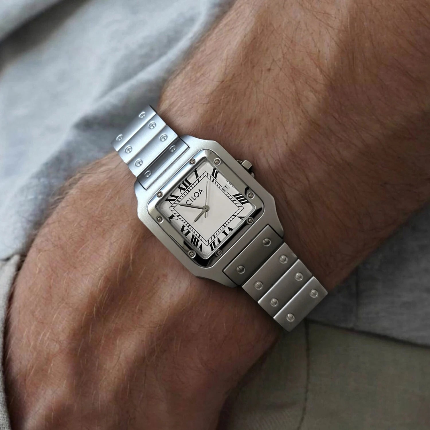 CILOA Silver Tank Watch