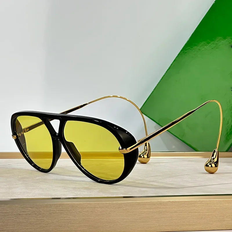Tortoise Gold Pilot Sunglasses