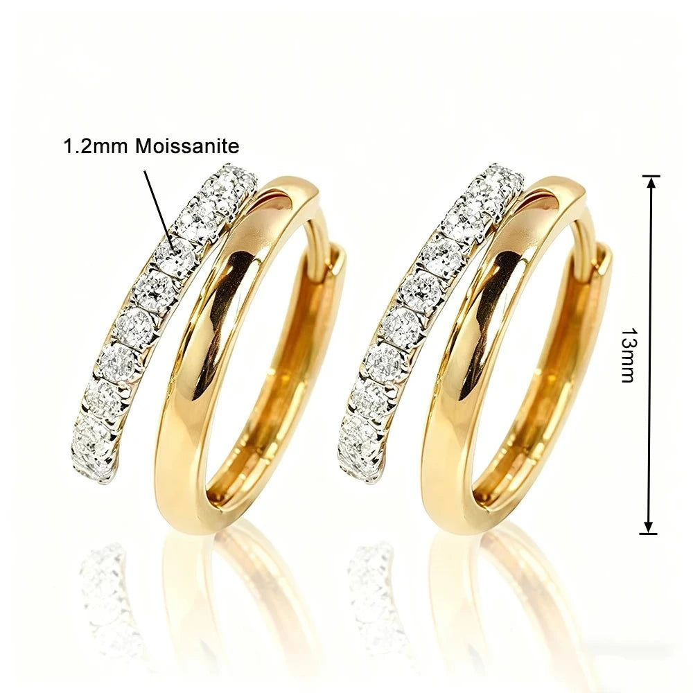 Moissanite Twin Hoops