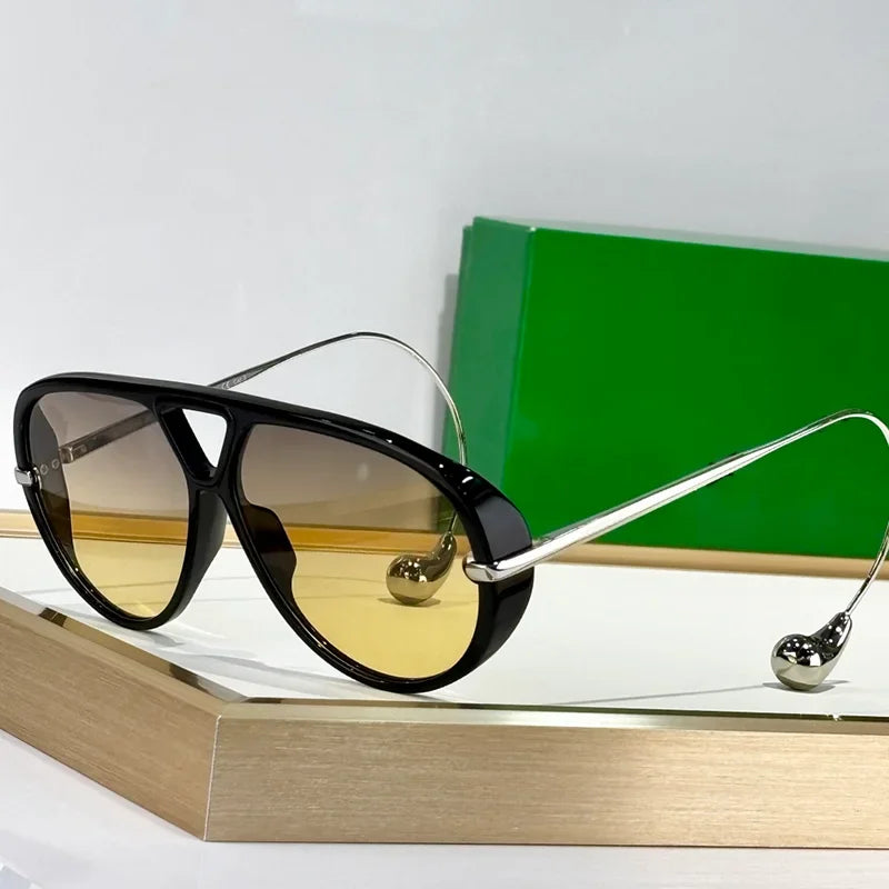 Tortoise Gold Pilot Sunglasses