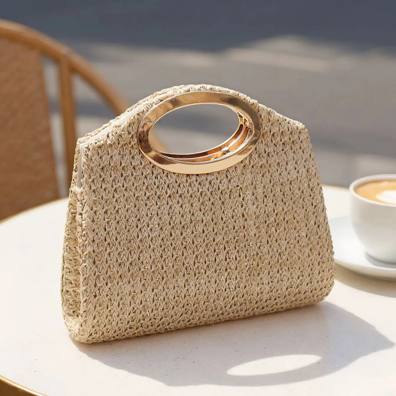 Ladies Straw Evening Handbag