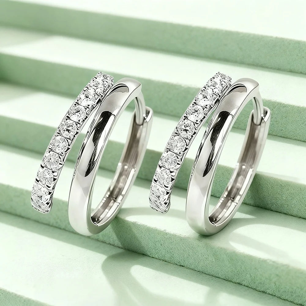 Moissanite Twin Hoops