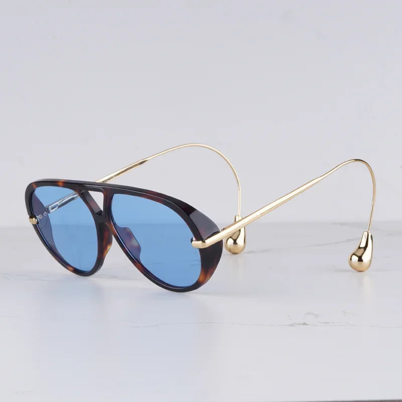 Tortoise Gold Pilot Sunglasses