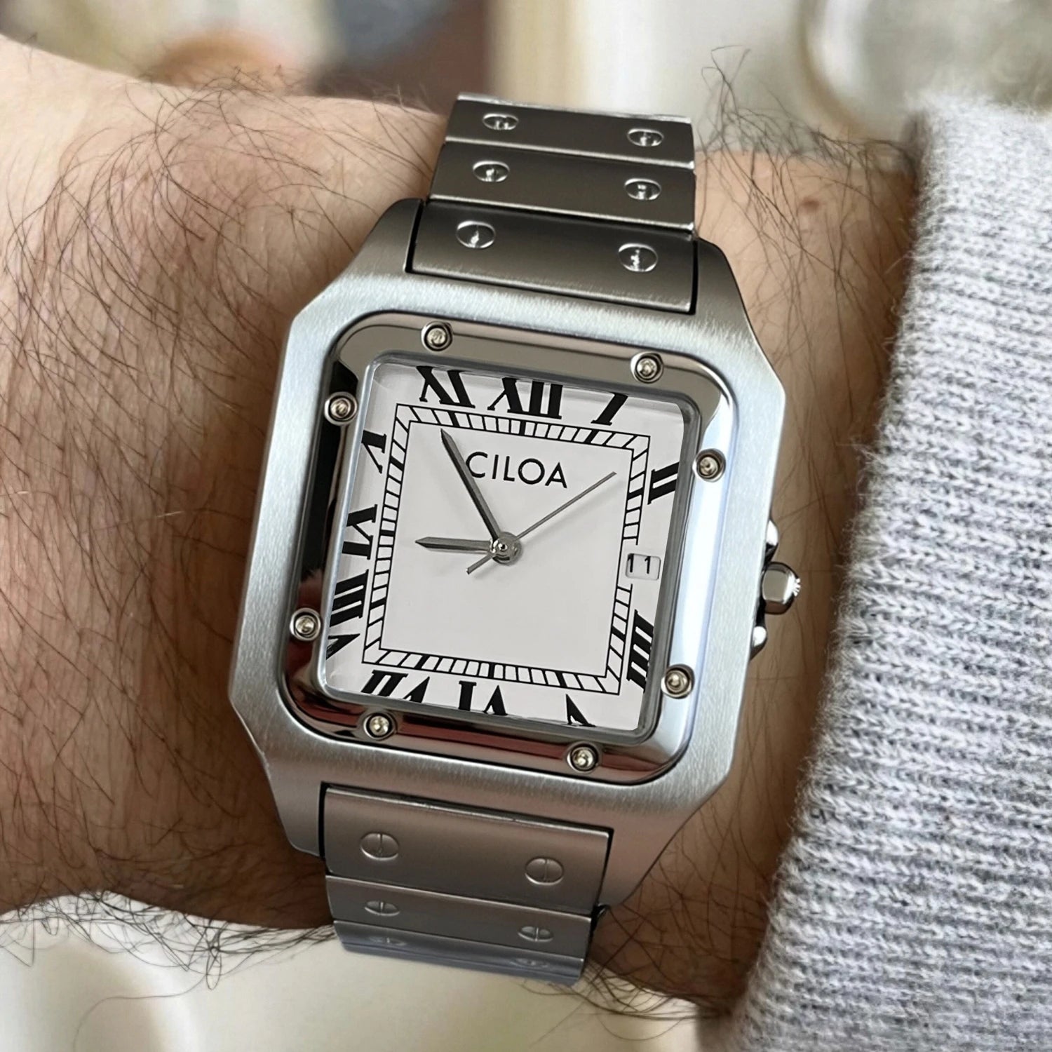 CILOA Silver Tank Watch