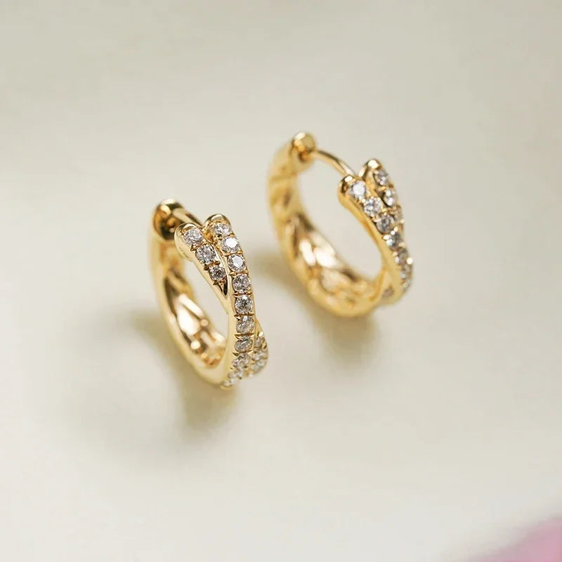 Golden Cross Hoop Earrings