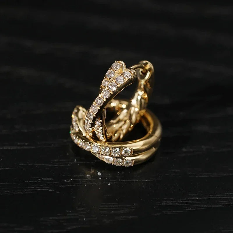 Golden Cross Hoop Earrings