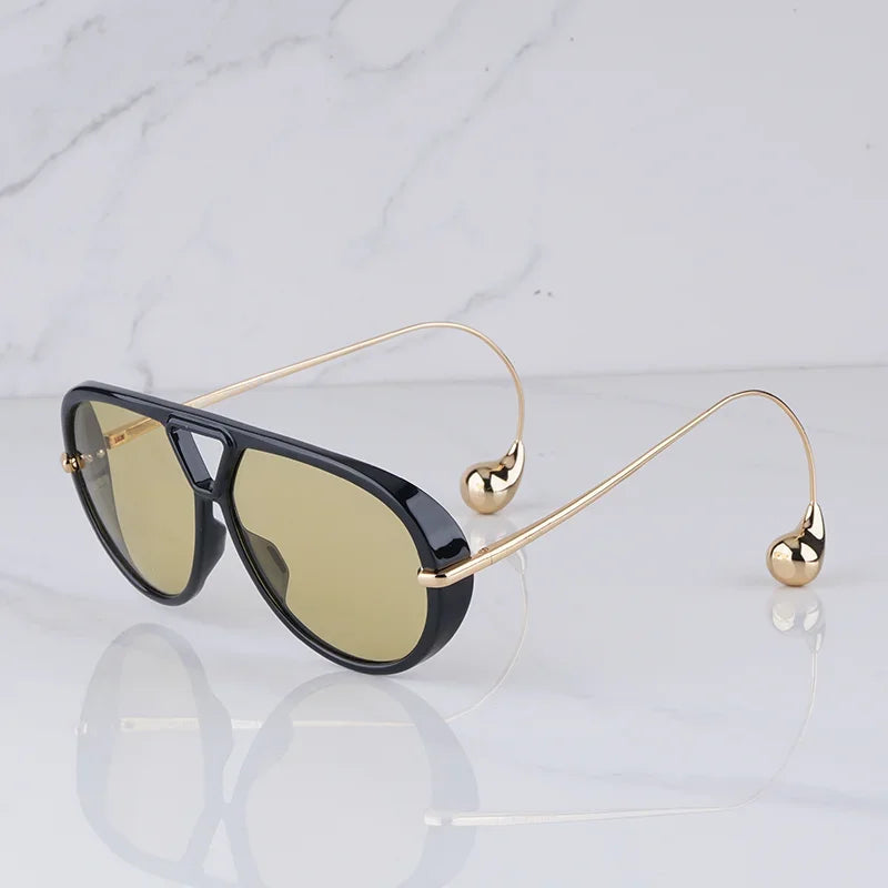 Tortoise Gold Pilot Sunglasses