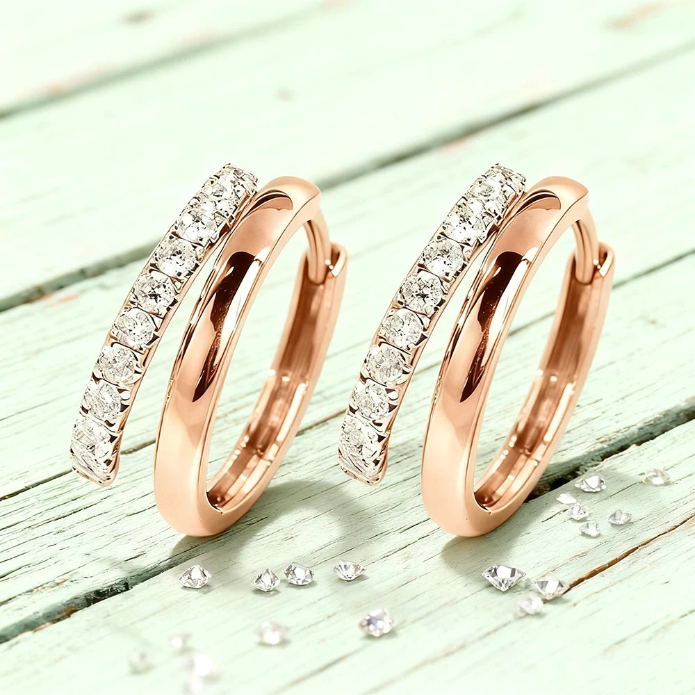 Moissanite Twin Hoops