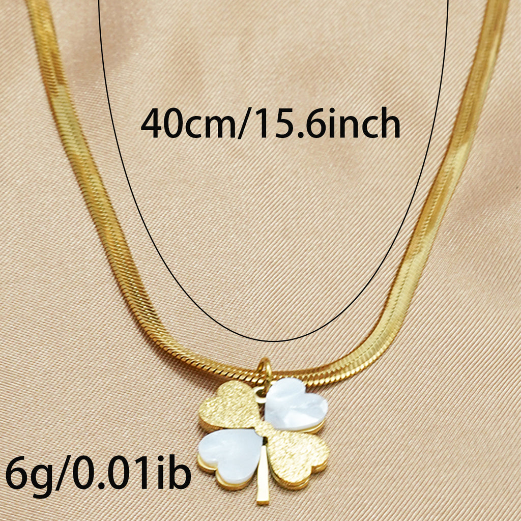 Lxalry 18K Gold Plated Double Luck Necklace