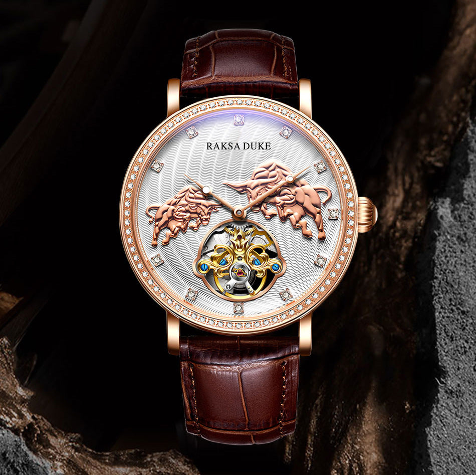 Diamond-embedded Commemorative Watch