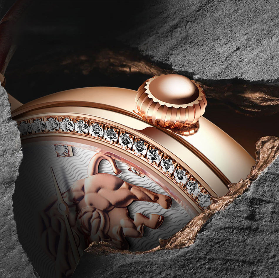 Diamond-embedded Commemorative Watch